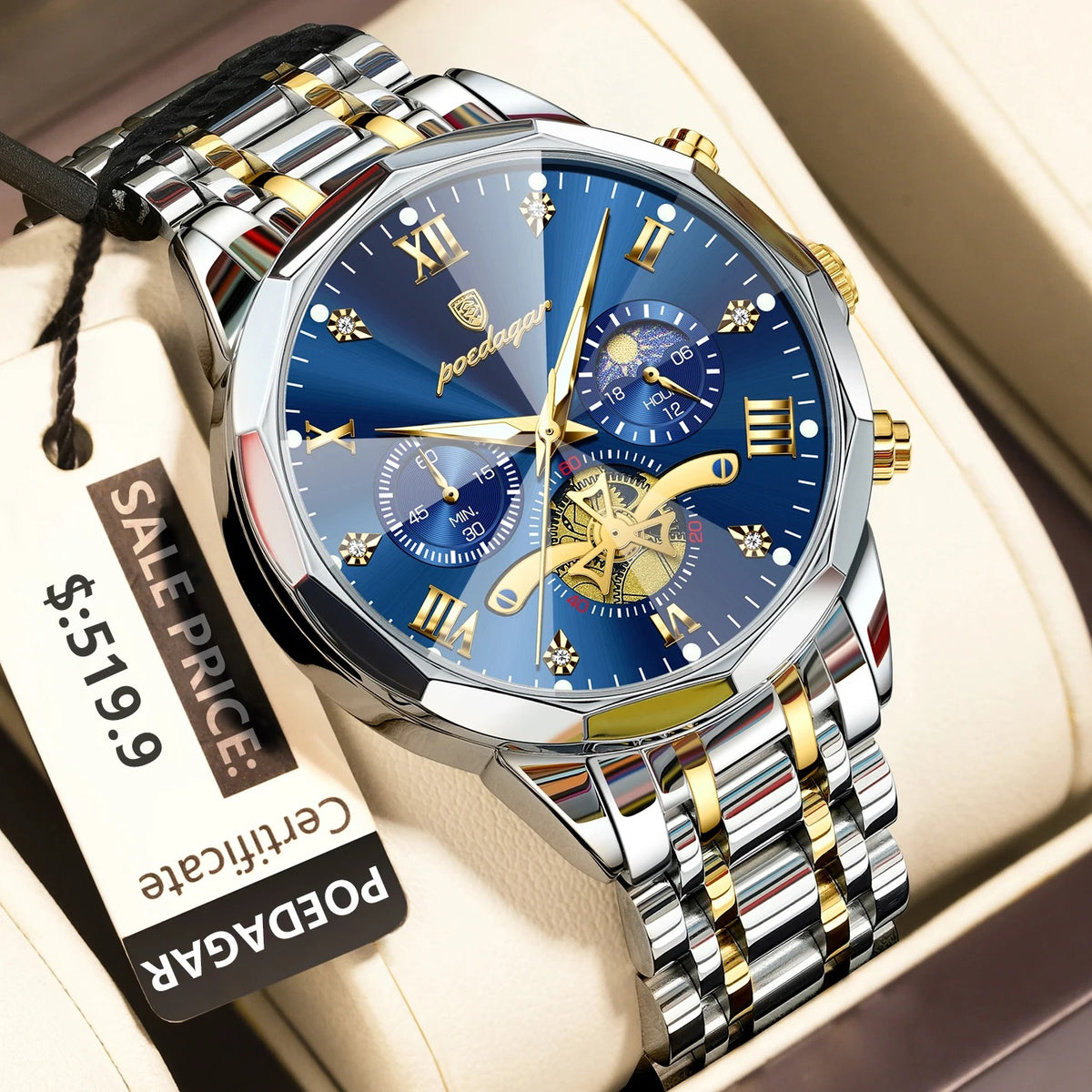 CURREN Men’s Stainless Steel Business Watch – Blue Dial